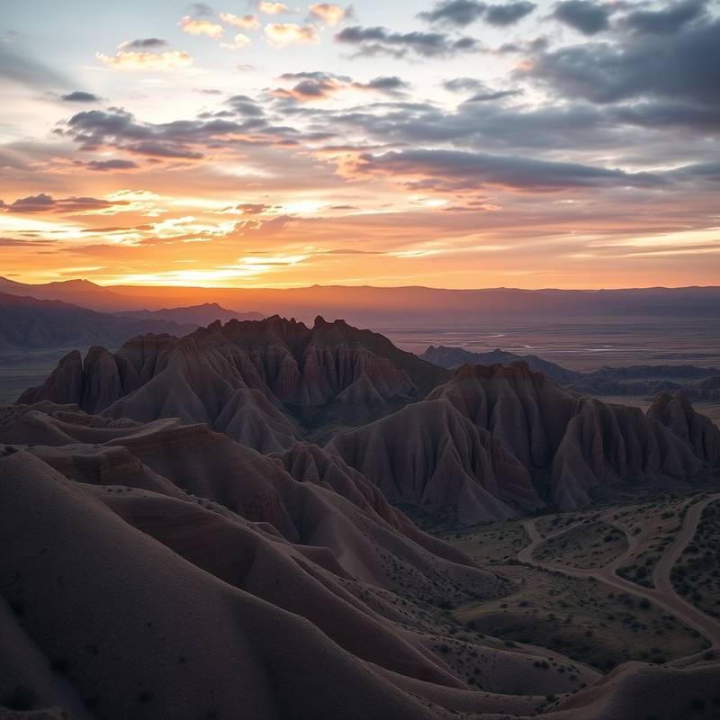 Foto de las Bardenas Reales al amanecer, Navarra